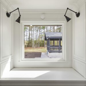 Square white window.